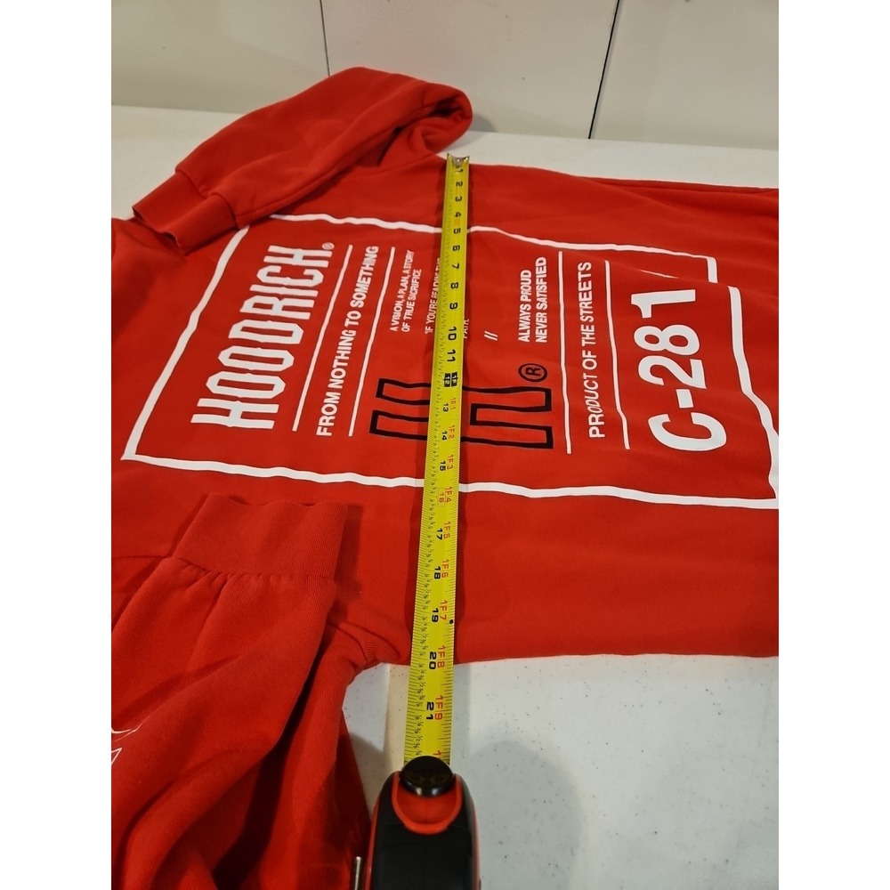 Hoodrich Mens Red Sweatshirt Size Small 100% Cotton Crewneck Pullover (A1297) - Picture 8 of 8